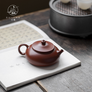 归景丨寒江丨潮州朱泥手拉壶手工紫砂壶茶壶泡茶泥壶原矿潮汕高端