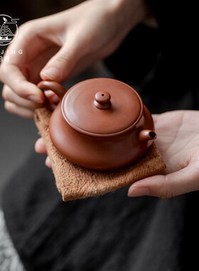 归景丨明炉丨潮州手拉壶紫砂壶全手工茶壶陶壶名家原矿冲茶壶高端