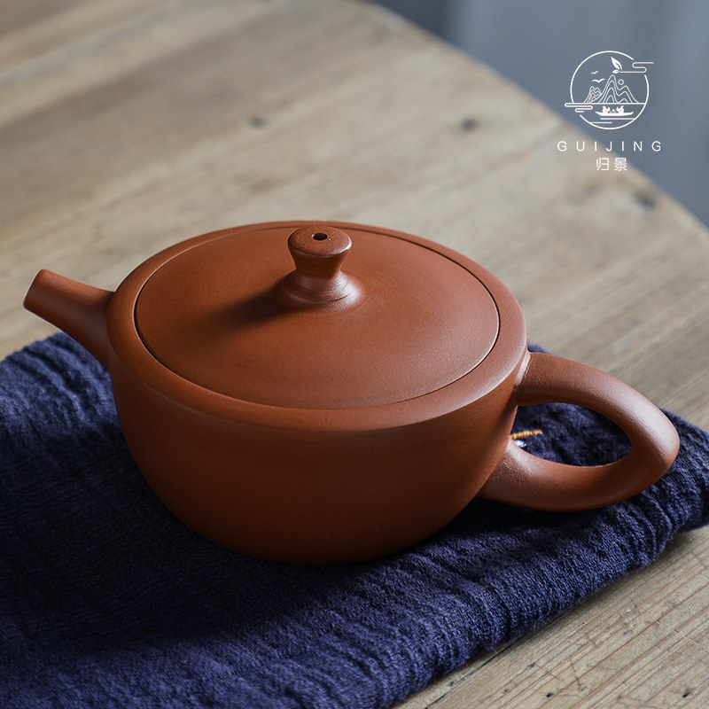 归景丨潮州手拉壶紫砂壶泡茶壶手工大口薄胎冲罐功夫茶具
