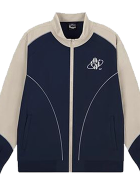 361度绒里夹克男装2024春秋新品运动服拼色立领休闲外套552411606