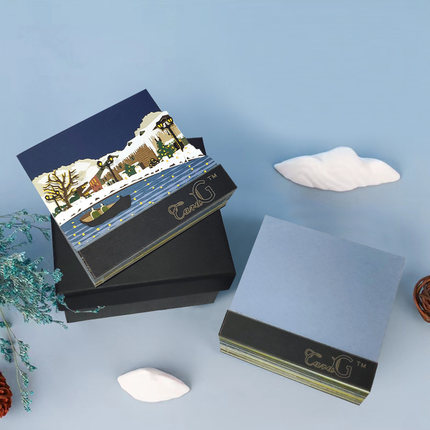 立体纸雕3D便签文创标签生日礼物