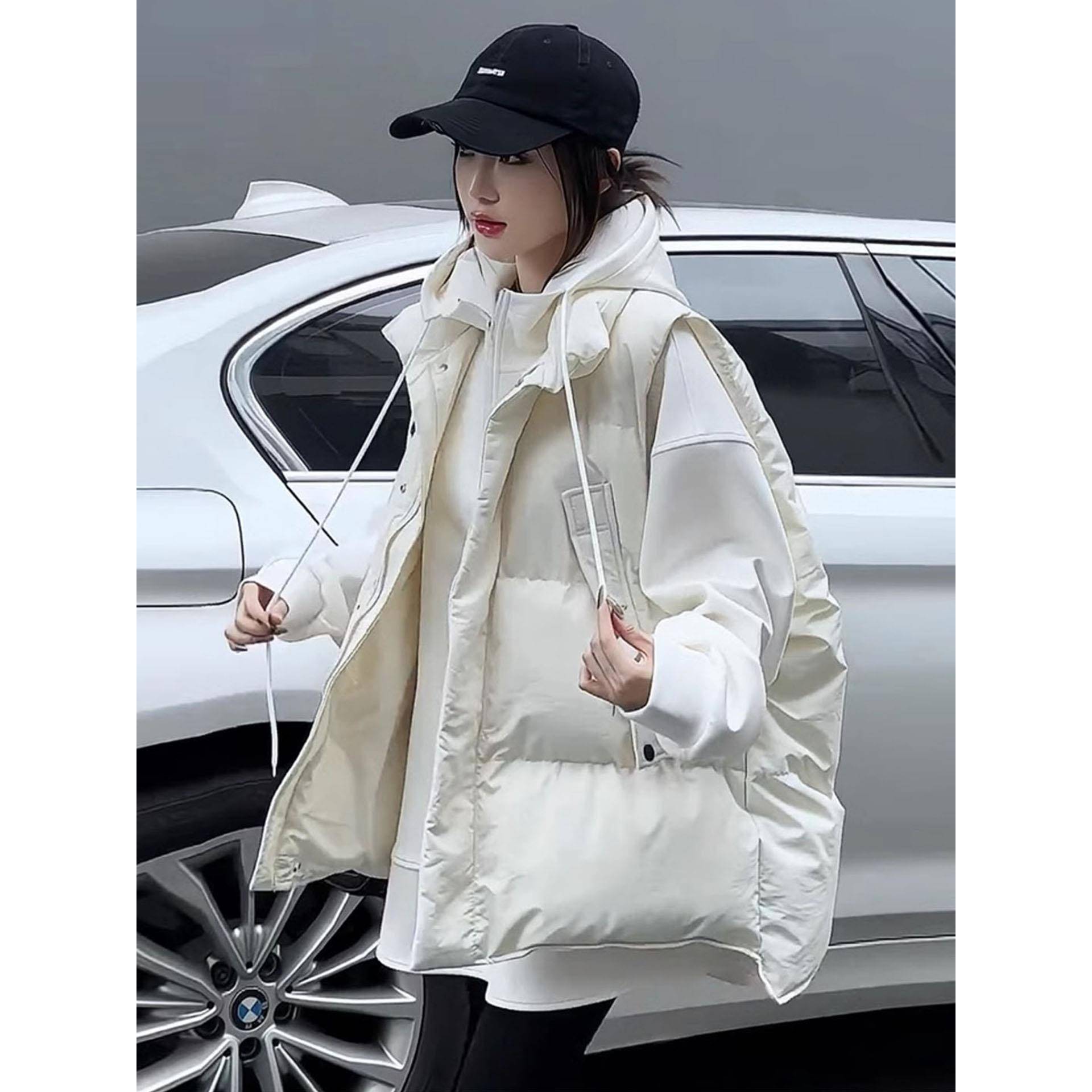 欧货羽绒服马甲女中长款2025秋冬新款立领百搭保暖背心马夹外穿