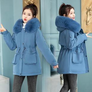 派克服女短款韩版时尚宽松工装羽绒棉服冬收腰大码加厚小个子棉衣