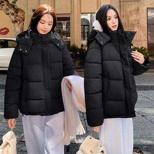 棉衣女2025冬季新款羽绒棉服女外套休闲慵懒风立领宽松大码面包服