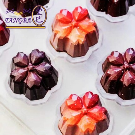 tangba堂巴 28连樱花巧克力模具 QL-1531 PC材质 砖石樱花糖果模