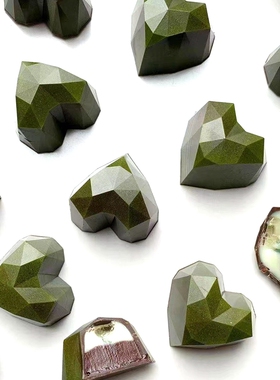 tangba堂巴 10克 32连砖石切面心形巧克力模具情人节糖果模PC材质