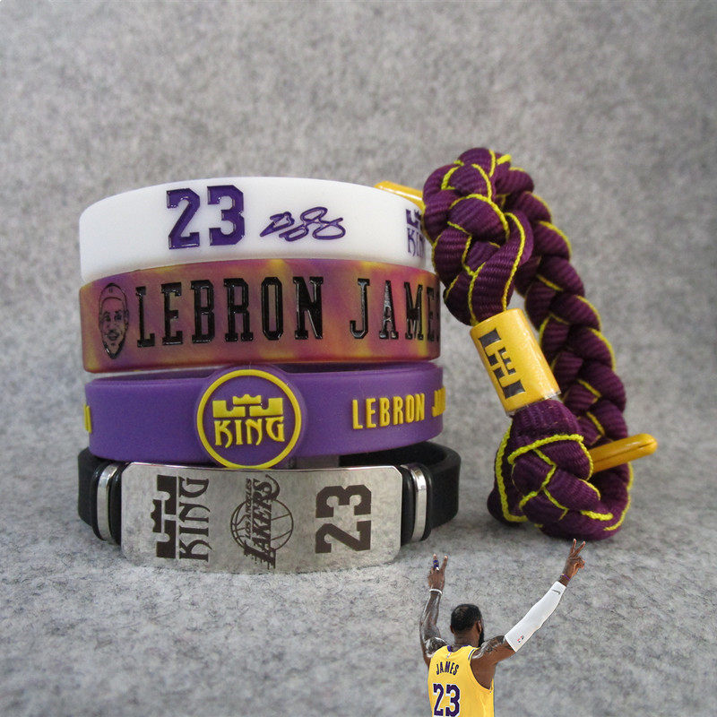 篮球星科比詹姆斯欧文韦德罗斯金属可调绳带夜光头像运动手环腕带