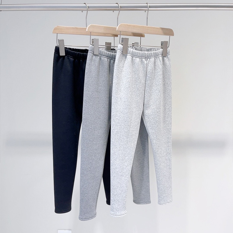 现货 秋冬新品 男女童不倒绒打底裤高弹加绒长裤中大童保暖裤