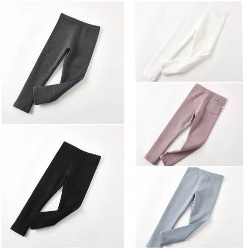 童装松紧腰围薄绒纯棉弹力打底裤