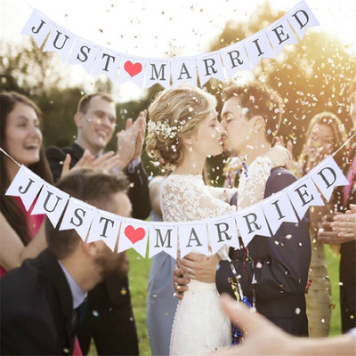 justmarried婚礼结婚装饰拉花