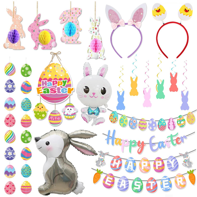 复活节装饰兔子彩蛋拉花气球HAPPY EASTER派对布置挂件发箍道具,节庆用品/礼品,节日装扮用品,淘宝优惠券,粉丝福利购,淘宝优惠卷