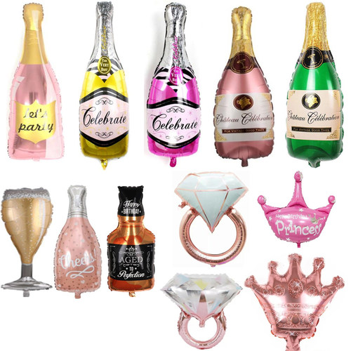 纪念日酒瓶皇冠铝膜气球主题布置