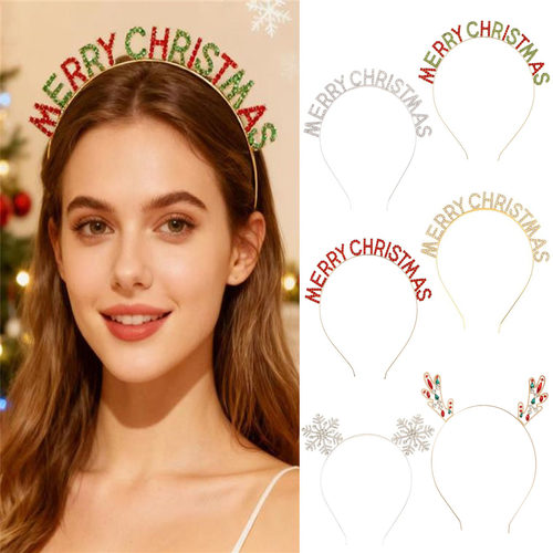 圣诞节鹿角雪花字母发箍