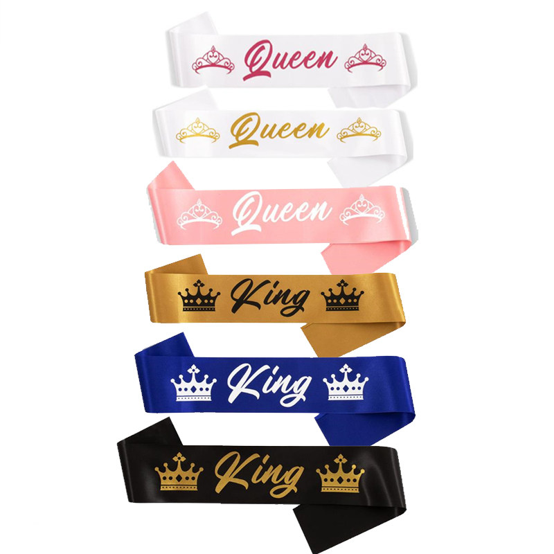 女王国王生日装饰肩带queen king毕业派对礼仪带单身派对拍照绶带