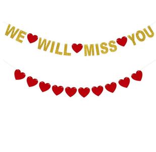 欢送会布置we will miss you公司同事离职派对老师退休装饰拉旗