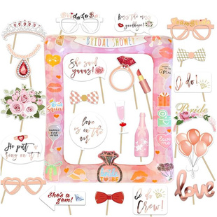 准新娘伴娘聚会派对装饰充气相框Bridal shower搞怪手持拍照道具