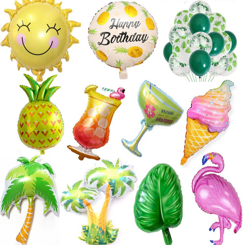 夏威夷沙滩椰树拍照道具铝膜气球