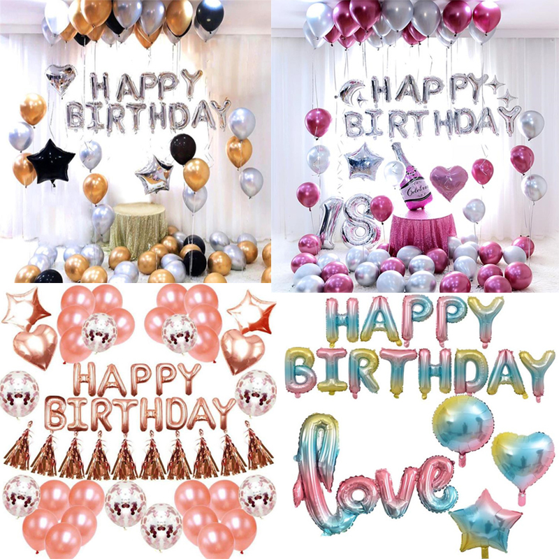 生日派对happy可悬挂字母气球