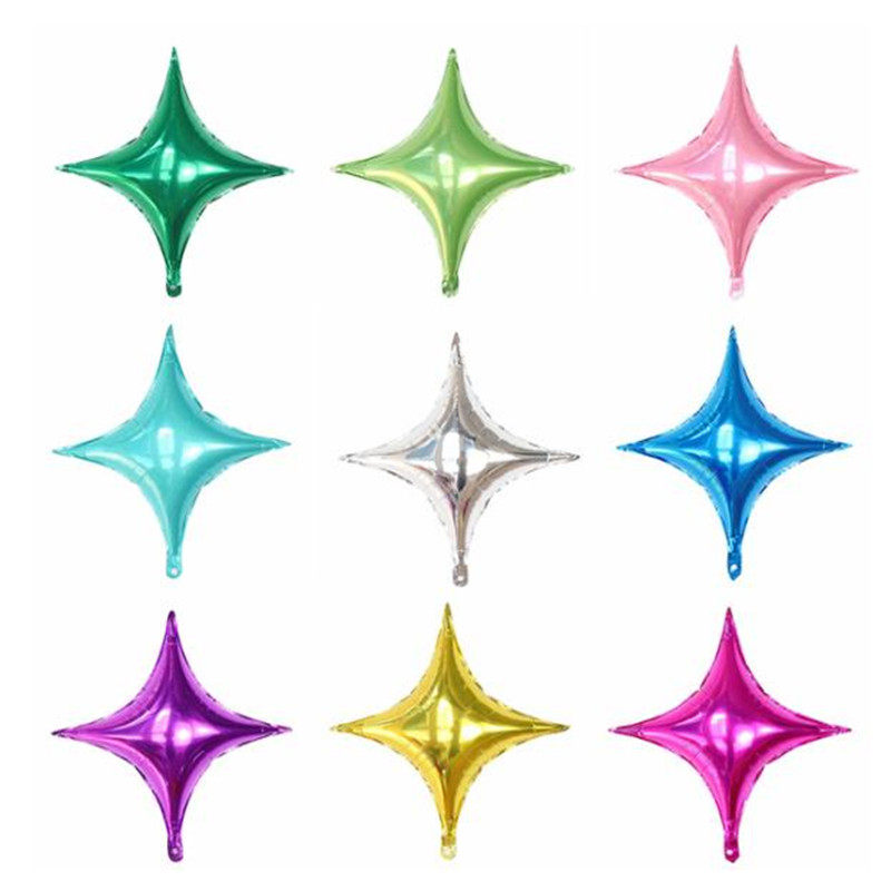 四角星铝膜气球商场店面活动装饰生日派对婚礼婚房场景布置用品