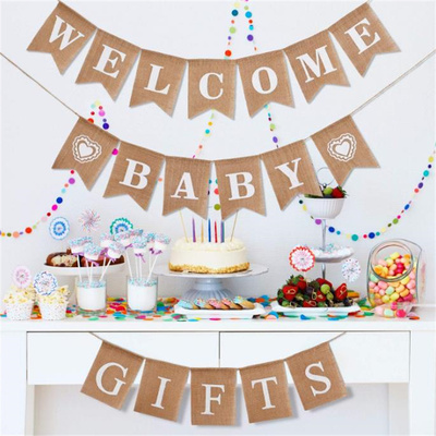 欢迎宝宝装饰拉旗welcomebaby