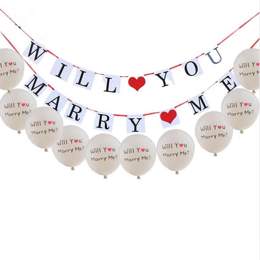 婚礼求婚装扮字母拉花 will you marry me 后尾箱装饰拍摄横幅