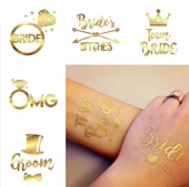 烫金单身派对纹身贴Bride Bachelorette新娘伴娘Tattoo Tribe