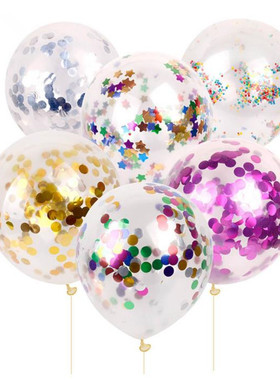爆款 12寸亮片气球 婚礼装饰纸屑气球 结婚派对Confetti Balloons