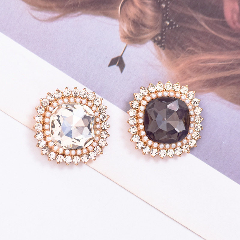 小香风珍珠花盘钻扣合金饰品配件 手工发饰DIY服饰包包材料