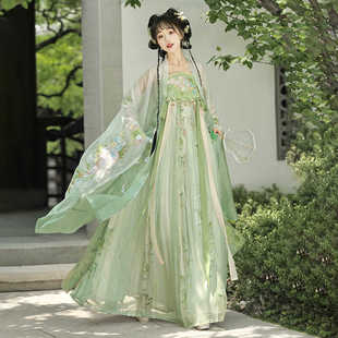 春竹枝江 素日常春夏款 唐制大袖 诃子裙重工汉元 衫 秀巅原创汉服