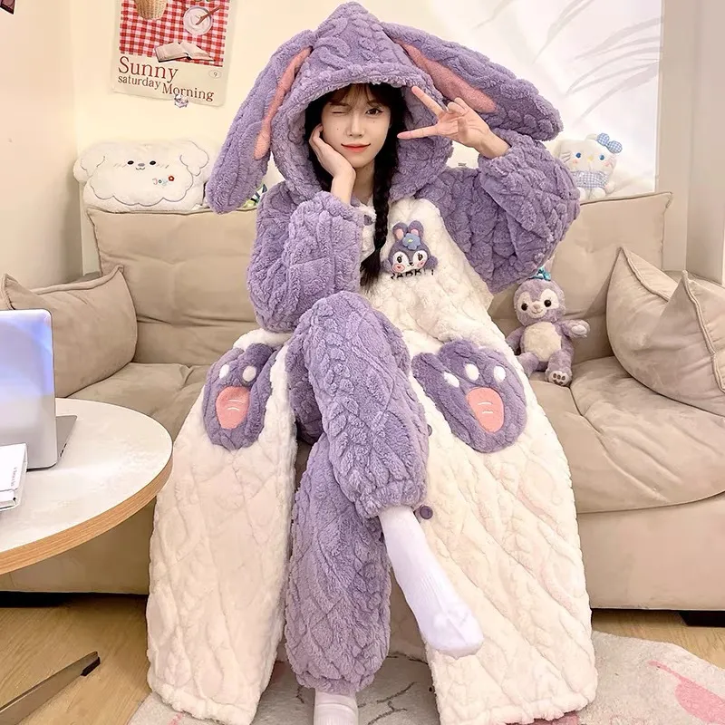 2025新款冬季珊瑚绒保暖睡袍