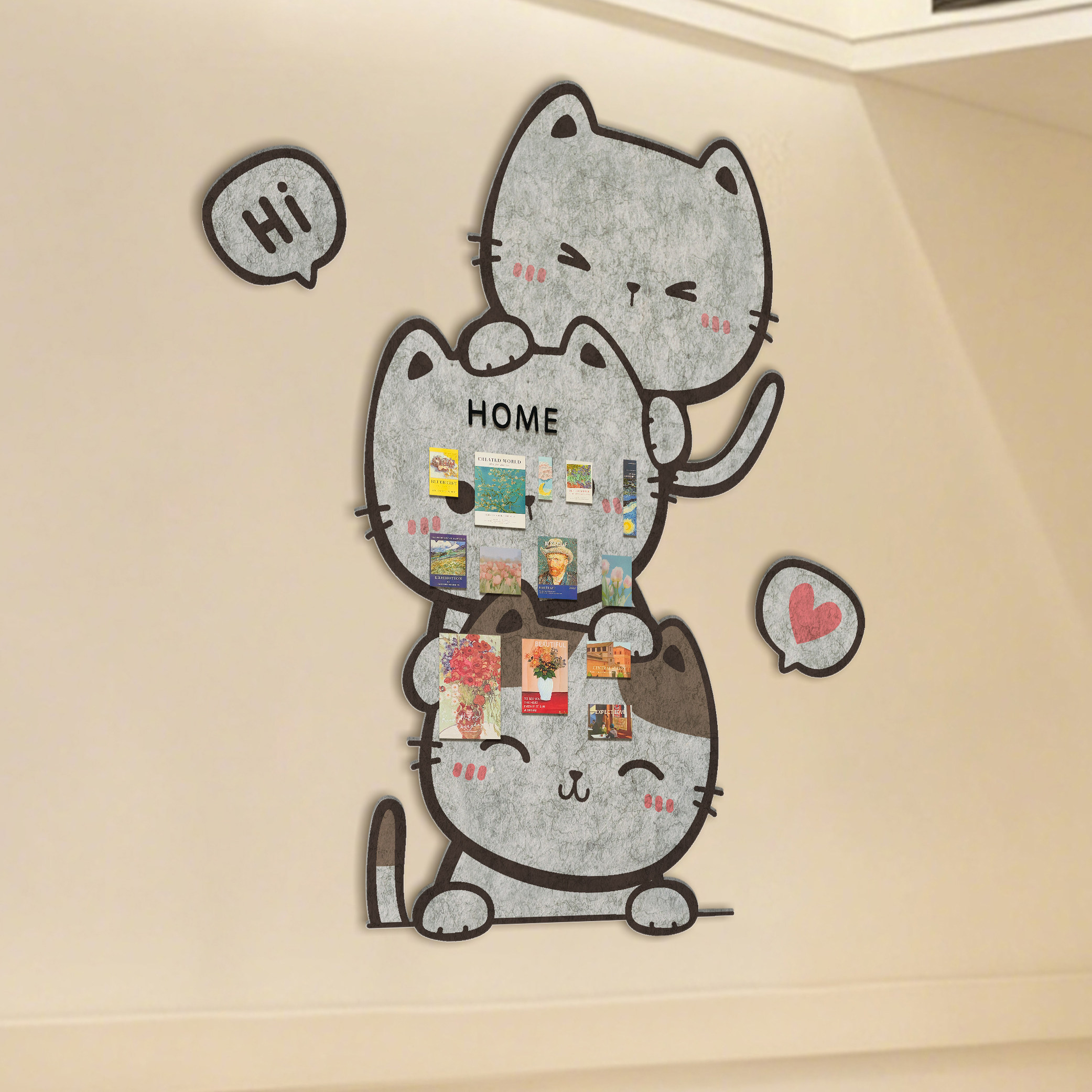 可爱毛毡板照片墙立体墙面装饰贴纸客厅布置装饰卧室免打孔氛围感,家居饰品,软装墙贴,淘宝优惠券,粉丝福利购,淘宝优惠卷