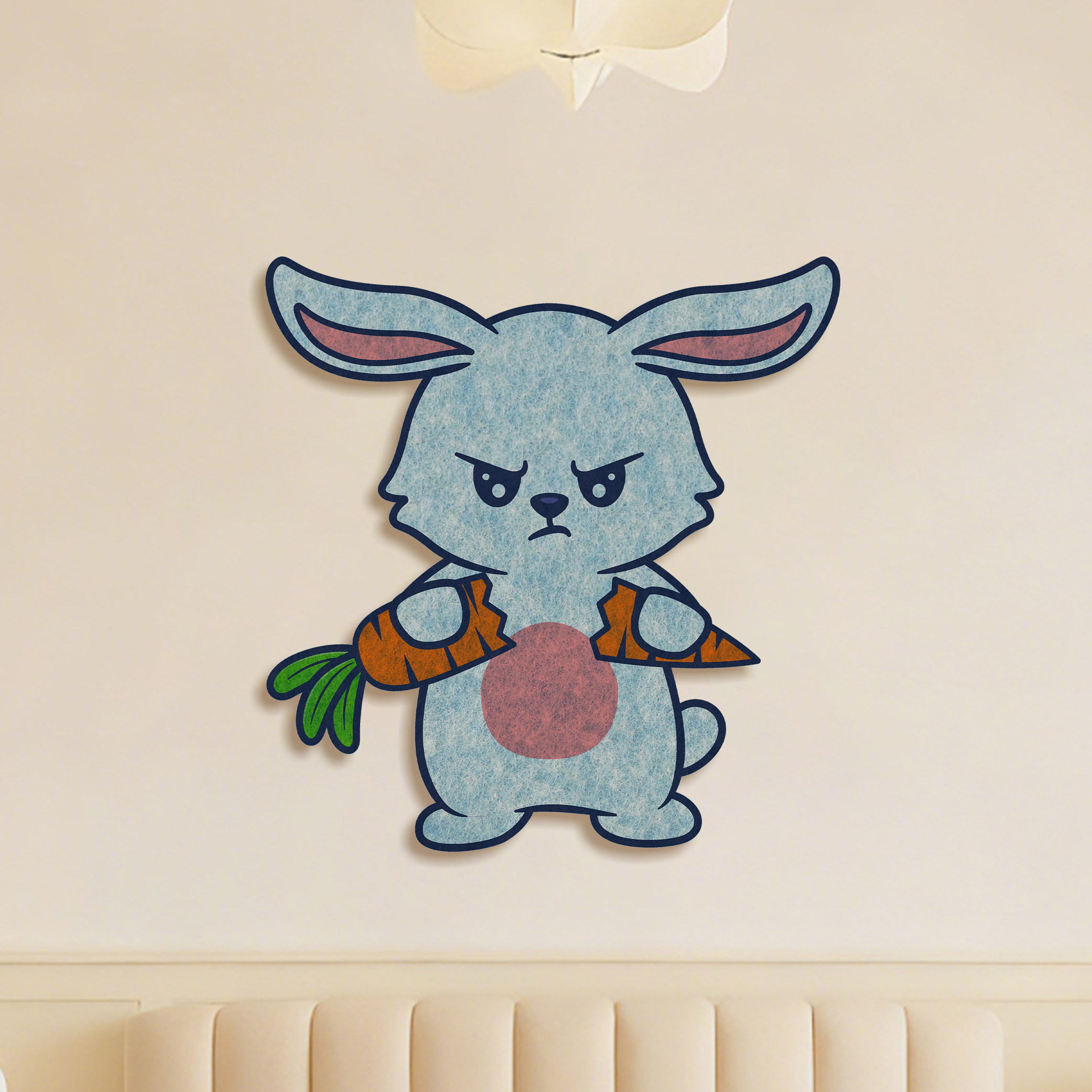 毛毡板可爱愤怒兔子儿童房卧室床头墙面装饰照片墙免打孔立体墙贴,家居饰品,软装墙贴,淘宝优惠券,粉丝福利购,淘宝优惠卷