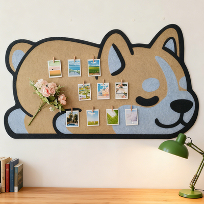 毛毡板照片墙卡通小狗图案墙贴展示板墙面装饰北欧风荣誉墙相册墙