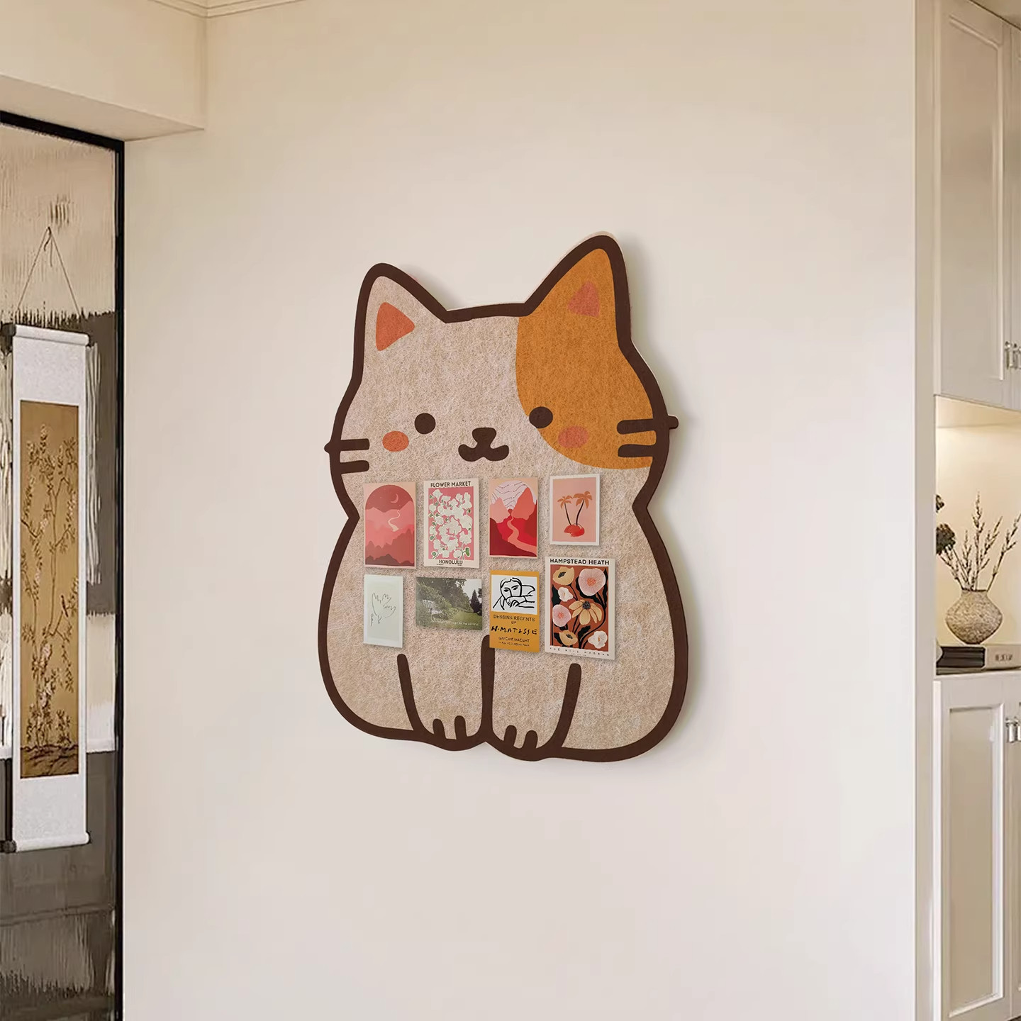 童趣拼色猫咪毛毡板墙贴幼儿园教室墙面装饰作品展示板创意留言板,家居饰品,软装墙贴,淘宝优惠券,粉丝福利购,淘宝优惠卷