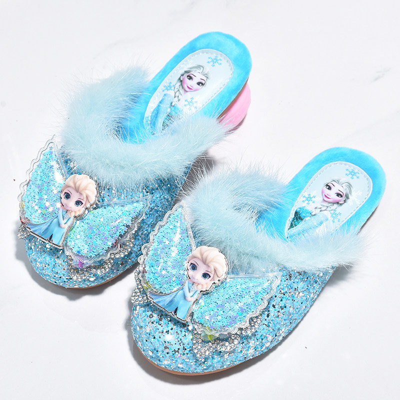 冬款加绒女童拖鞋毛拖小女孩艾莎卡通公主鞋防滑居家软底儿童棉拖,童鞋/婴儿鞋/亲子鞋,儿童棉拖鞋,淘宝优惠券,粉丝福利购,淘宝优惠卷