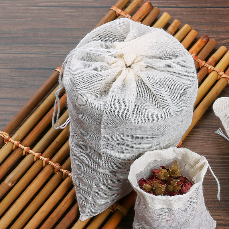 10个40*50cm过滤袋纱布袋煮汤料袋纯棉煲汤隔渣袋中药袋料包大号