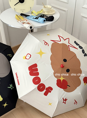 chic高颜值可爱红鼻子小红靴雨伞防晒防紫外线女晴雨两用太阳伞