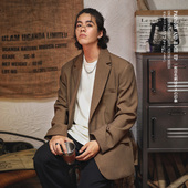 高级感痞帅潮流通勤小西装 日系复古阔西服休闲便西服男士 春季 外套