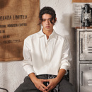 潮牌宽松高级设计感衬衣外套 男秋冬季 日系复古假两件白色长袖 衬衫