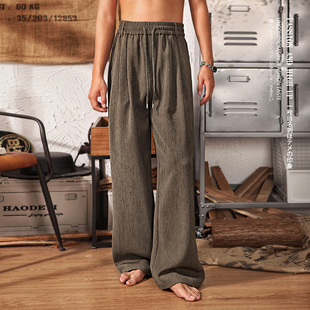 宽松裤 男士 子 男那不勒斯进口丝直筒西裤 日系复古高级感肌理休闲裤
