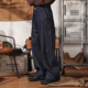 潮牌宽松街头休闲长裤 水洗阔腿直筒裤 男秋冬季 日系复古原色牛仔裤