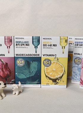 自用本土版3.0韩国mediheal美迪惠尔积雪草玫瑰面膜11片一盒补水