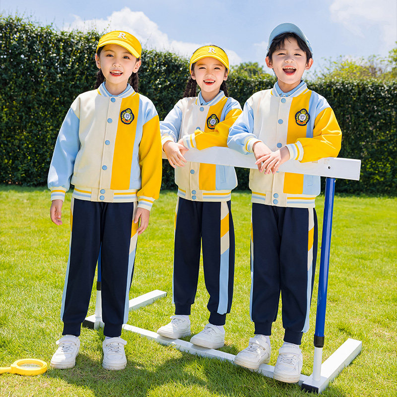 小学生校服幼儿园园服春秋款纯棉英伦风班服儿童校服运动服三件套