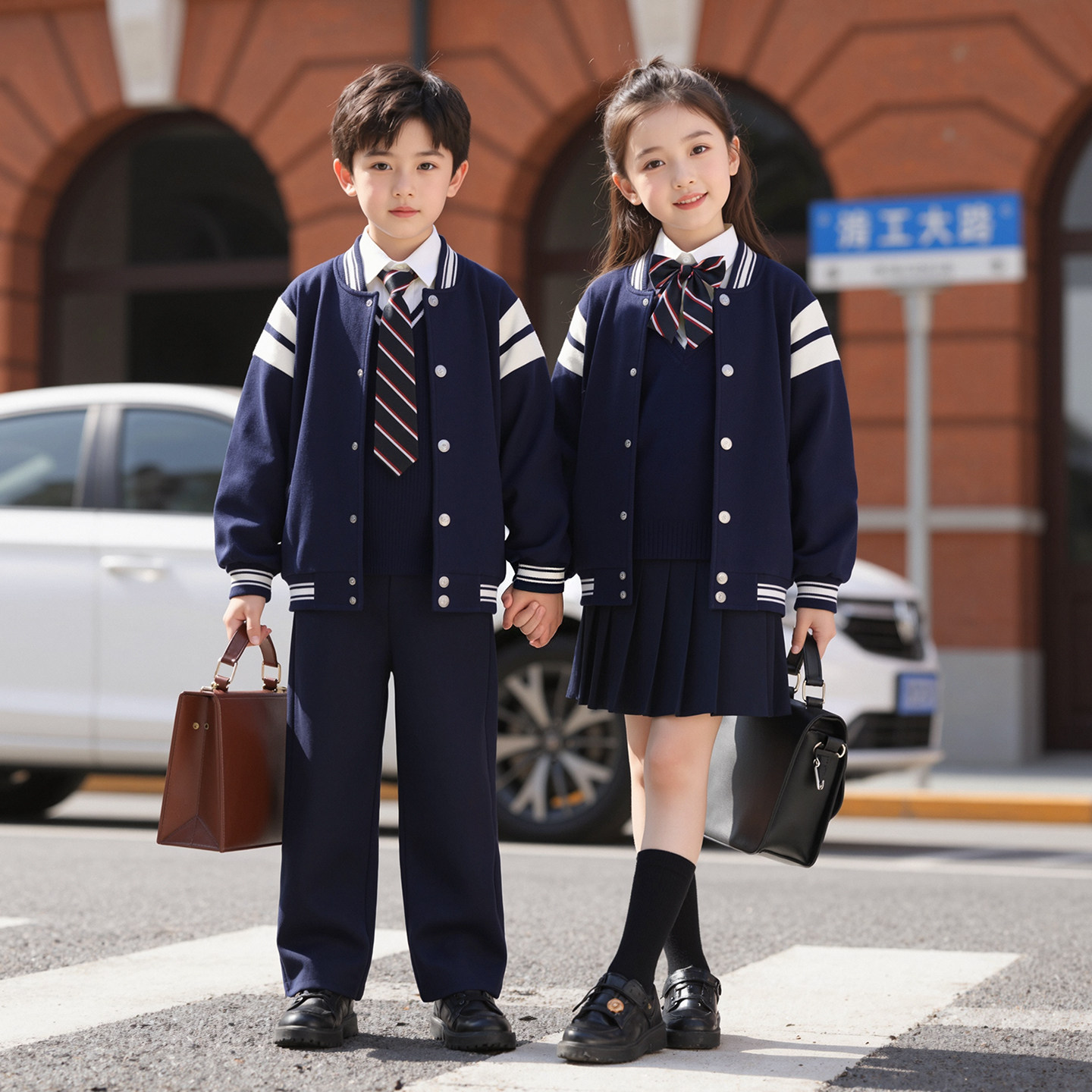幼儿园园服春秋三件套运动套装英伦风四件套小学生校服棒球服班服