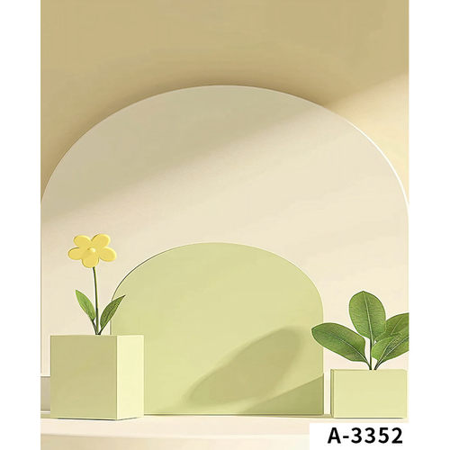 高级感极简温柔直播间3d背景布ins风绿植小花母婴好物直播背景强