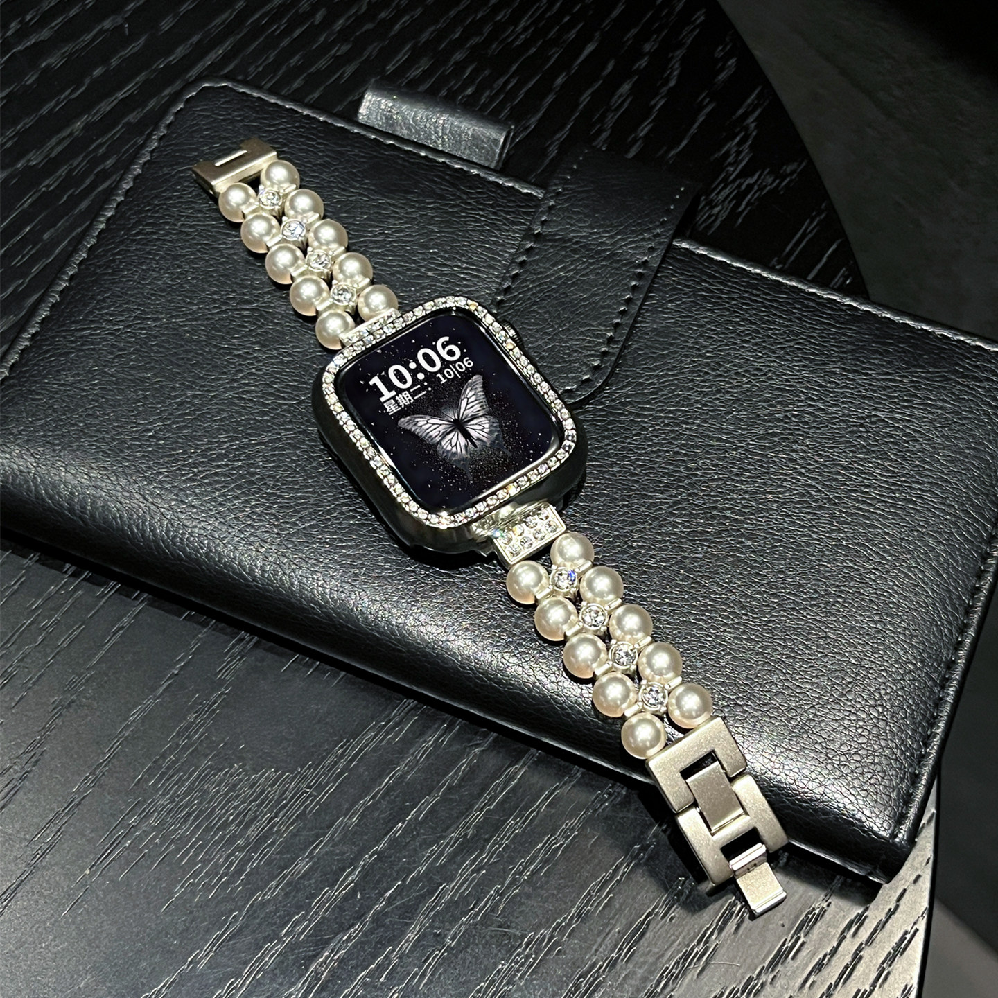 千金风气质风小米9pro表带适用iwatch手表苹果S10珍珠se华为fit43