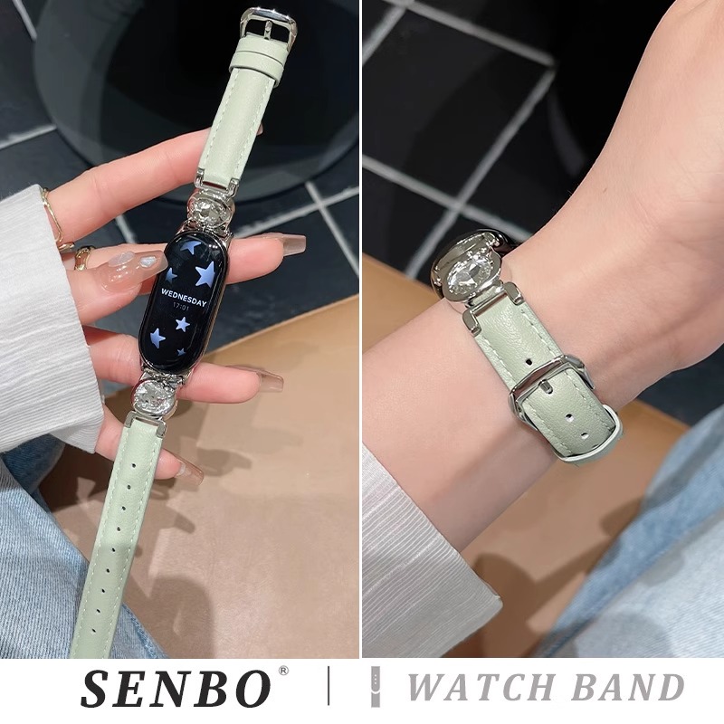 水晶钻拼真皮手表表带