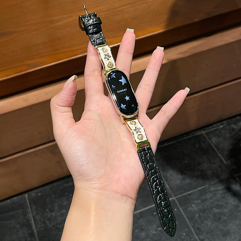 千金感适用小米手环10表带老钱风小米89pro秋冬皮7华为fit4红米56