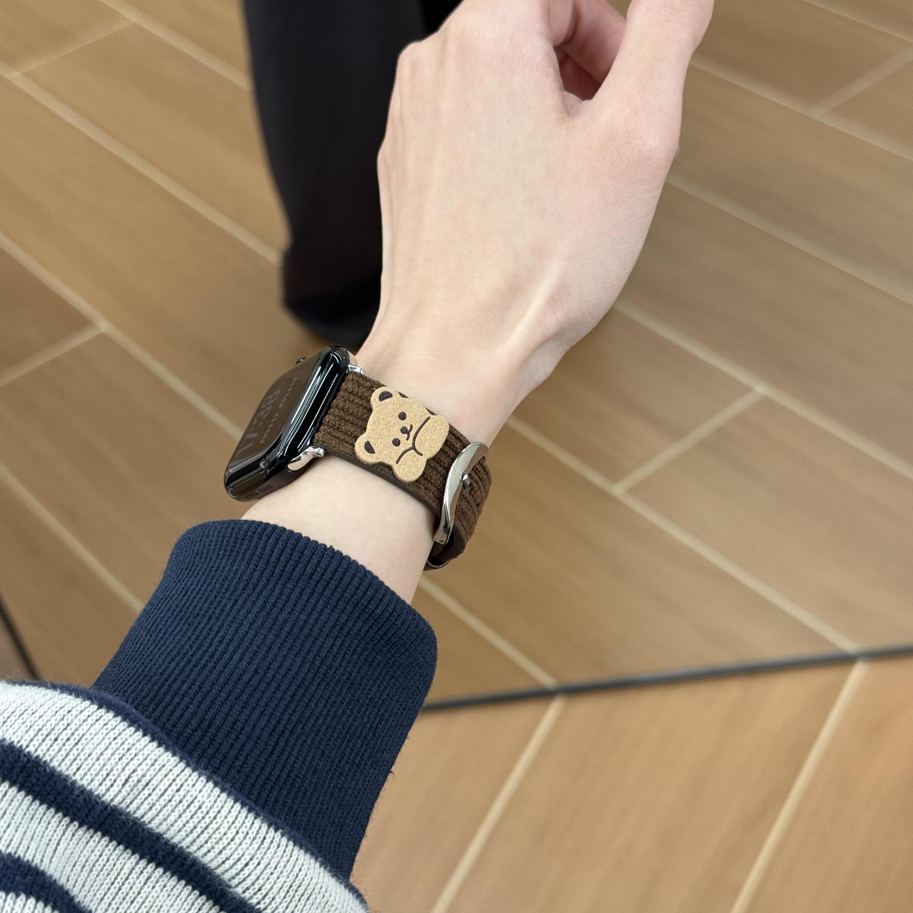 适用小米89pro手表华为fit4简约秋冬灯芯绒红米watch6表带FIT苹果