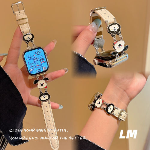 适用iwatch11小米10表带可爱卡通哈士奇皮萌宠89pro华为fit4红米6